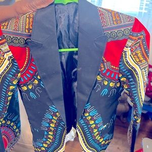 African print boys blazer purchased from Etsy size 10. Only worn once